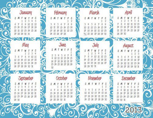 calendario 2013 para imprimir