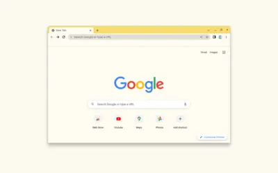Minimalist Nance Juice theme for Chrome browser with golden yellow background