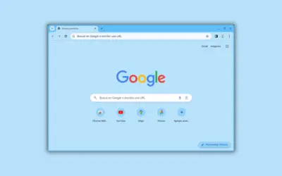 Minimalist Oceans theme for Chrome browser with deep blue background
