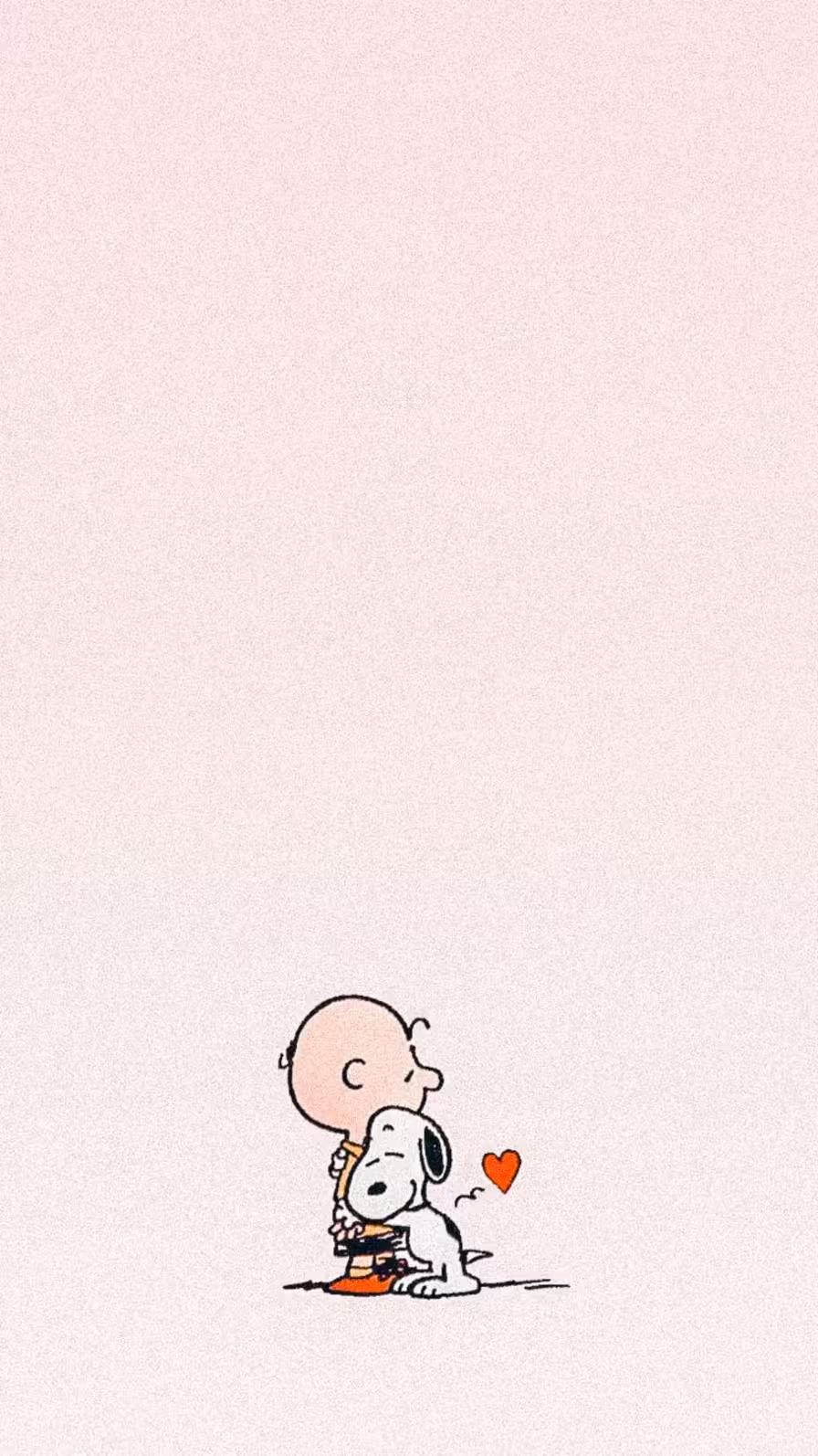 Feliz día del amor con Snoopy y Charlie Brown abrazándose