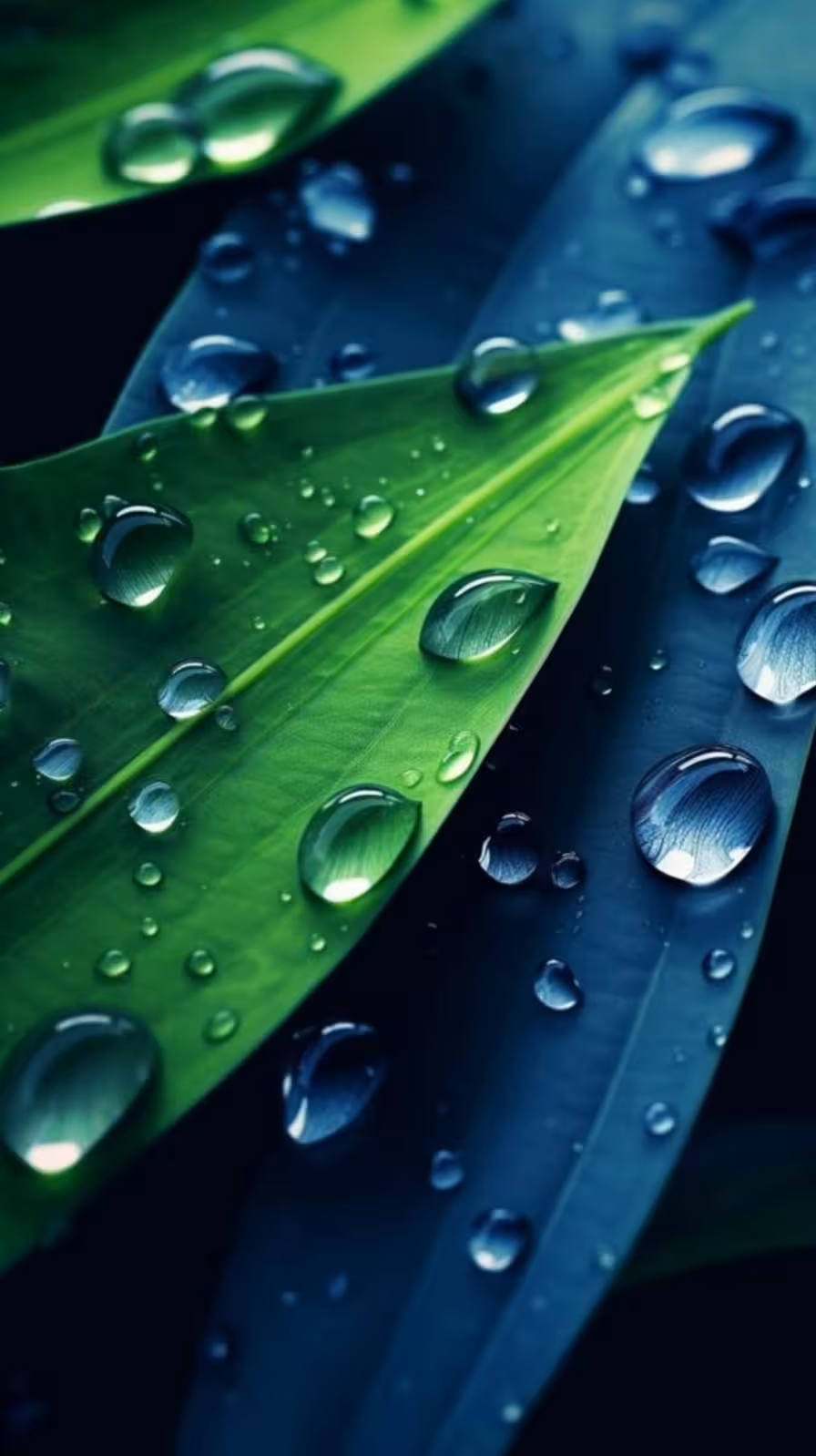 iPhone wallpaper 4k – leaves with raindrops