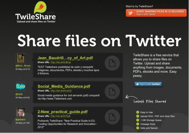 compartir archivos en Twitter