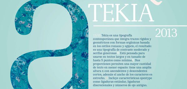 Tekia Typeface contoque editorial