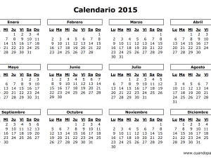 Colección de calendario 2015 para imprimir