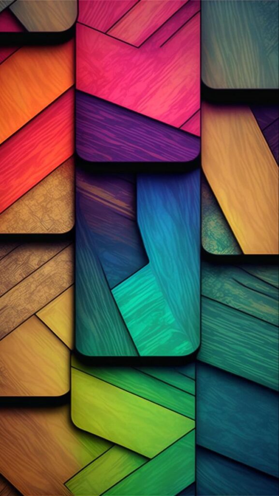 iPhone wallpaper 4k - wood plates in various shades