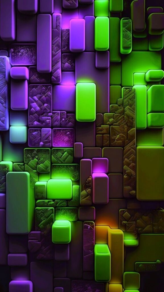 iPhone wallpaper 4k in green and purple