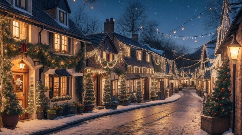 Casas decoradas durante la Navidad